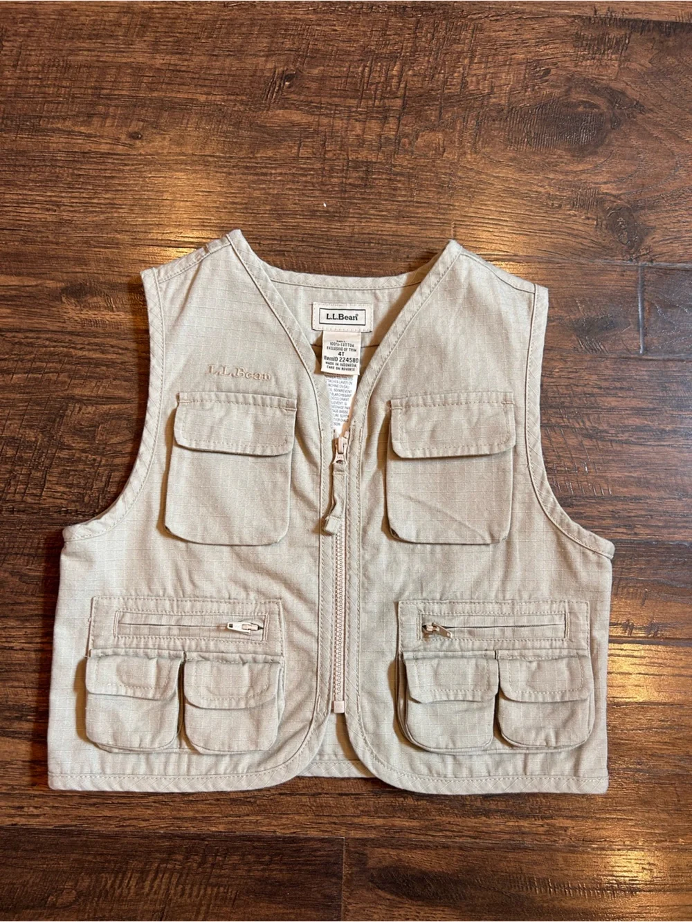 L.L. Bean Beige Fishing Vest